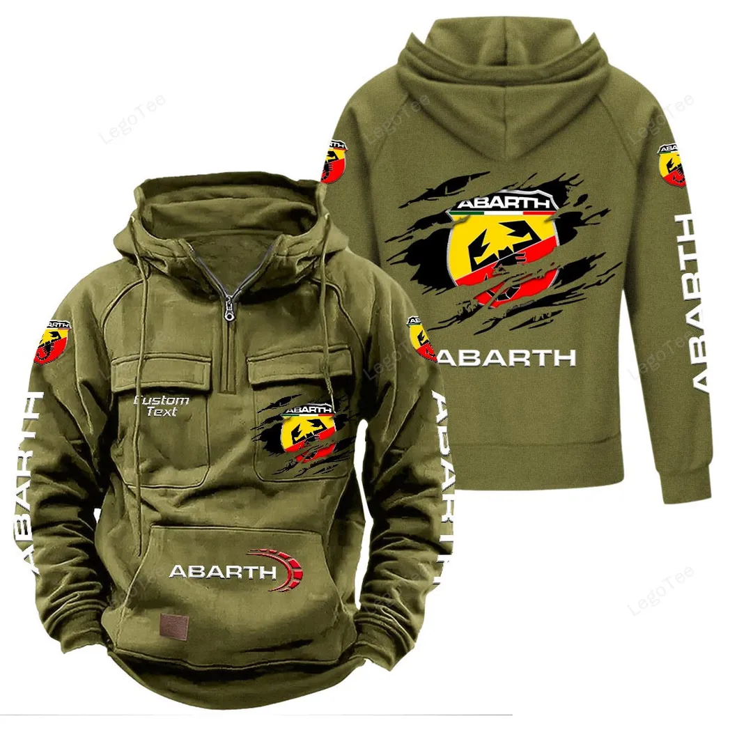 Abarth Tactical Quarter Zip Hoodie, Gift For Abarth Lovers, Gift For Him, Husband, Boyfriend - Army Green CAR122021425039-1