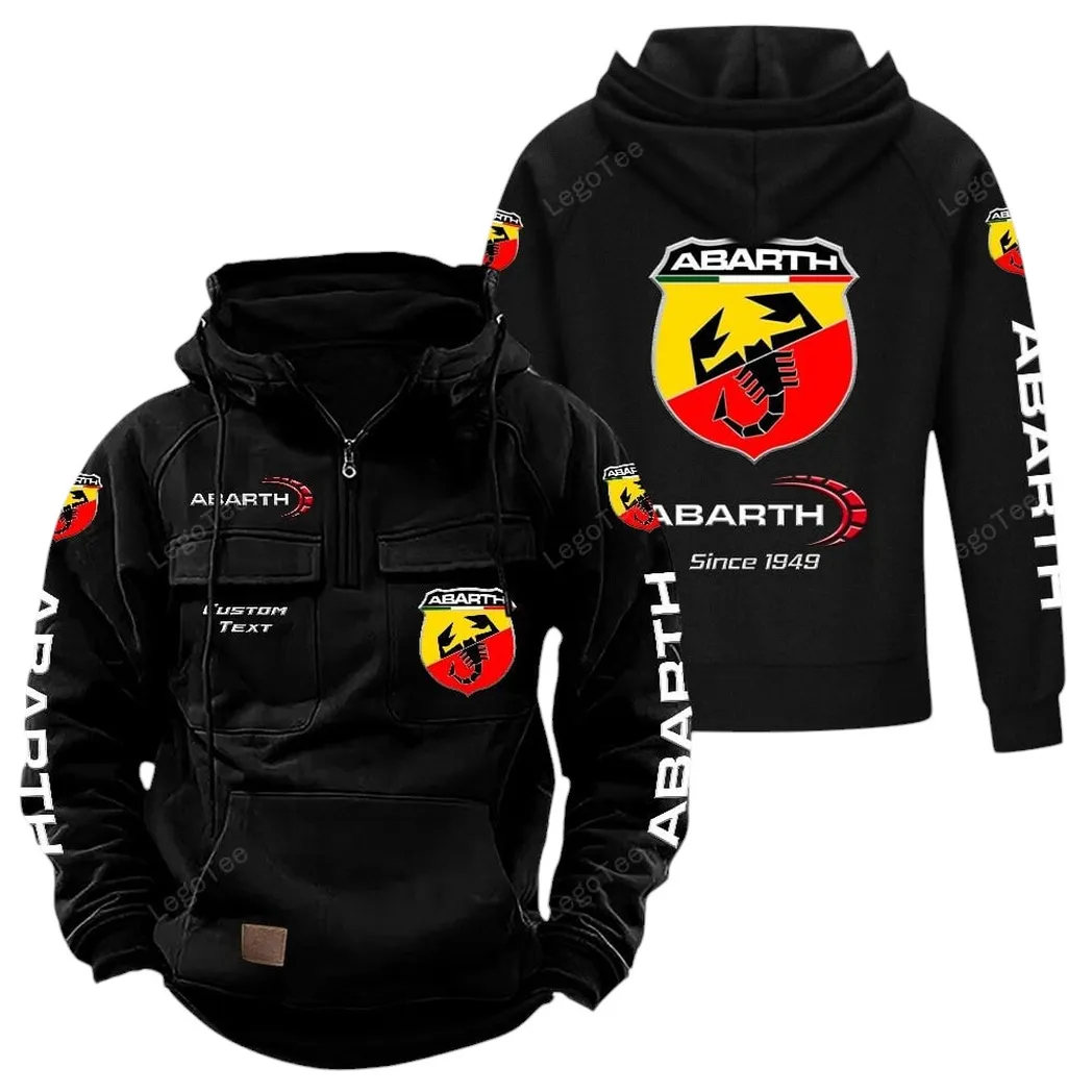 Abarth Tactical Quarter Zip Hoodie, Gift For Abarth Lovers, Gift For Him, Husband, Boyfriend - Black CAR96021425730-2