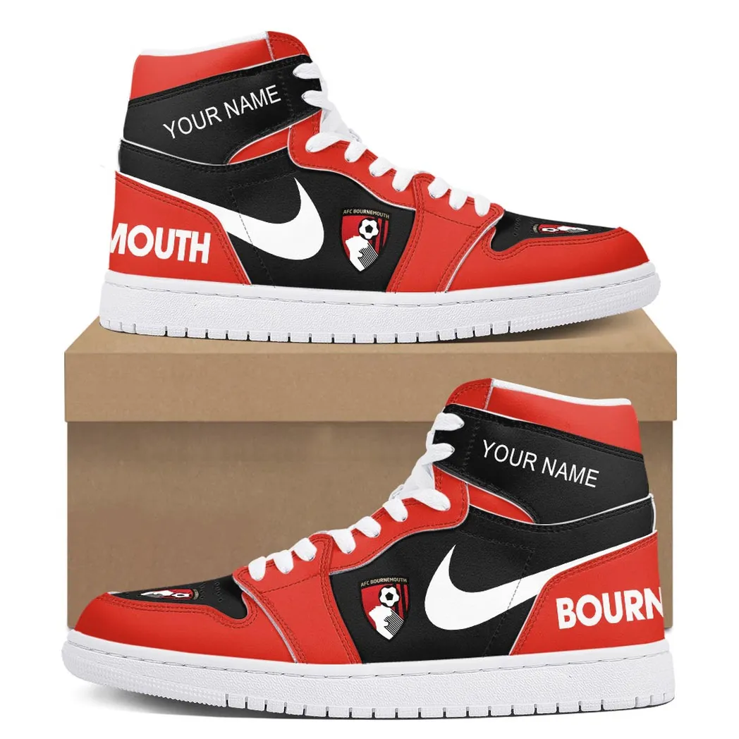 AFC Bournemouth Air Jordan 1 High Sneakers, Nike Sneakers For AFC Bournemouth Fans EPL16042525675