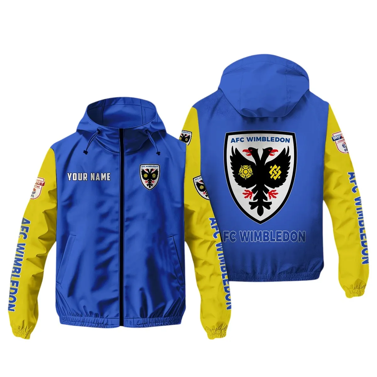 AFC Wimbledon Outdoor Waterproof Jacket, Windbreaker Jacket For AFC Wimbledon Fans EPL25042525340