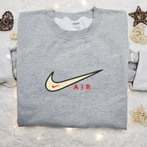 Air Nike Swoosh Embroidered Sweatshirt, Nike Inspired Embroidered Shirt, Best Birthday Gift Ideas