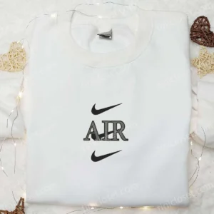 Air x Nike Swoosh Embroidered Shirt, Nike Inspired Embroidered Hoodie, Best Gifts For Family