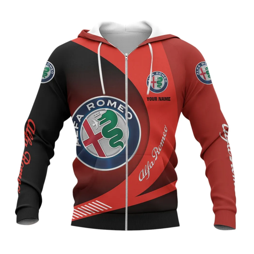 Alfa Romeo Zipper Hoodie, Gift For Alfa Romeo Lovers, Gift For Him, Husband, Boyfriend CAR7402222501