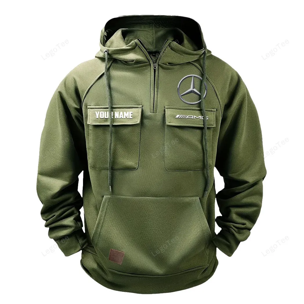 AMG Tactical Quarter Zip Hoodie, Gift For AMG Lovers, Gift For Him, Husband, Boyfriend - Army Green CAR109021425395-1
