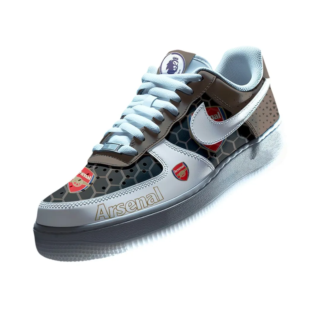Arsenal EPL Air Low-Top Sneakers SPO2020011, Gift For Fan Arsenal - Brown