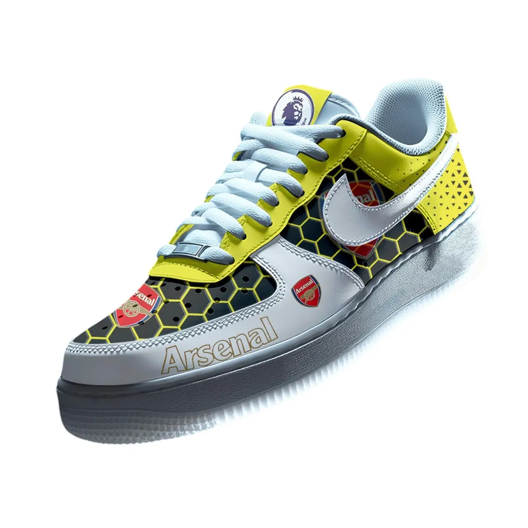 Arsenal EPL Air Low-Top Sneakers SPO2020011, Gift For Fan Arsenal - Yellow
