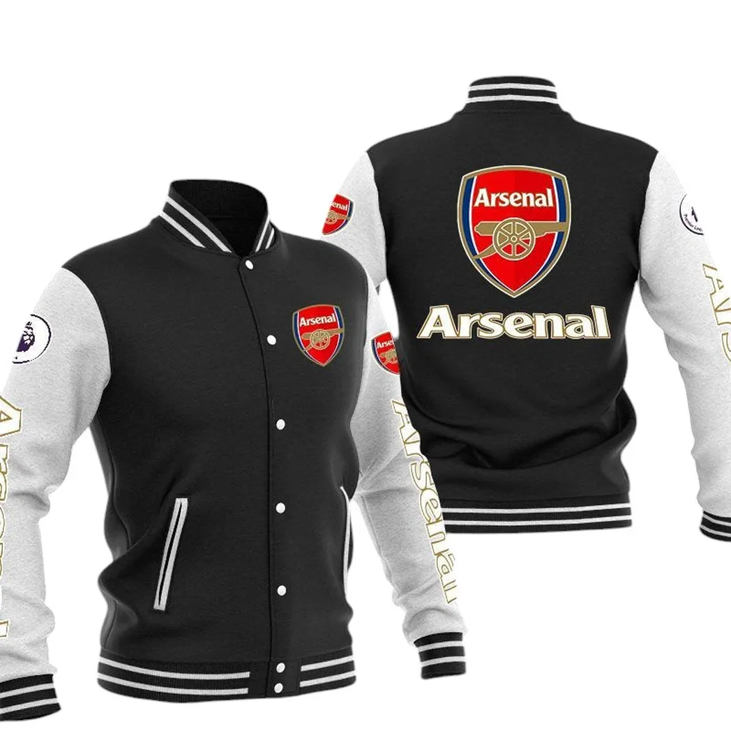 Arsenal  EPL Baseball Jacket SPO1320012, Gift For Fan Arsenal  - Black