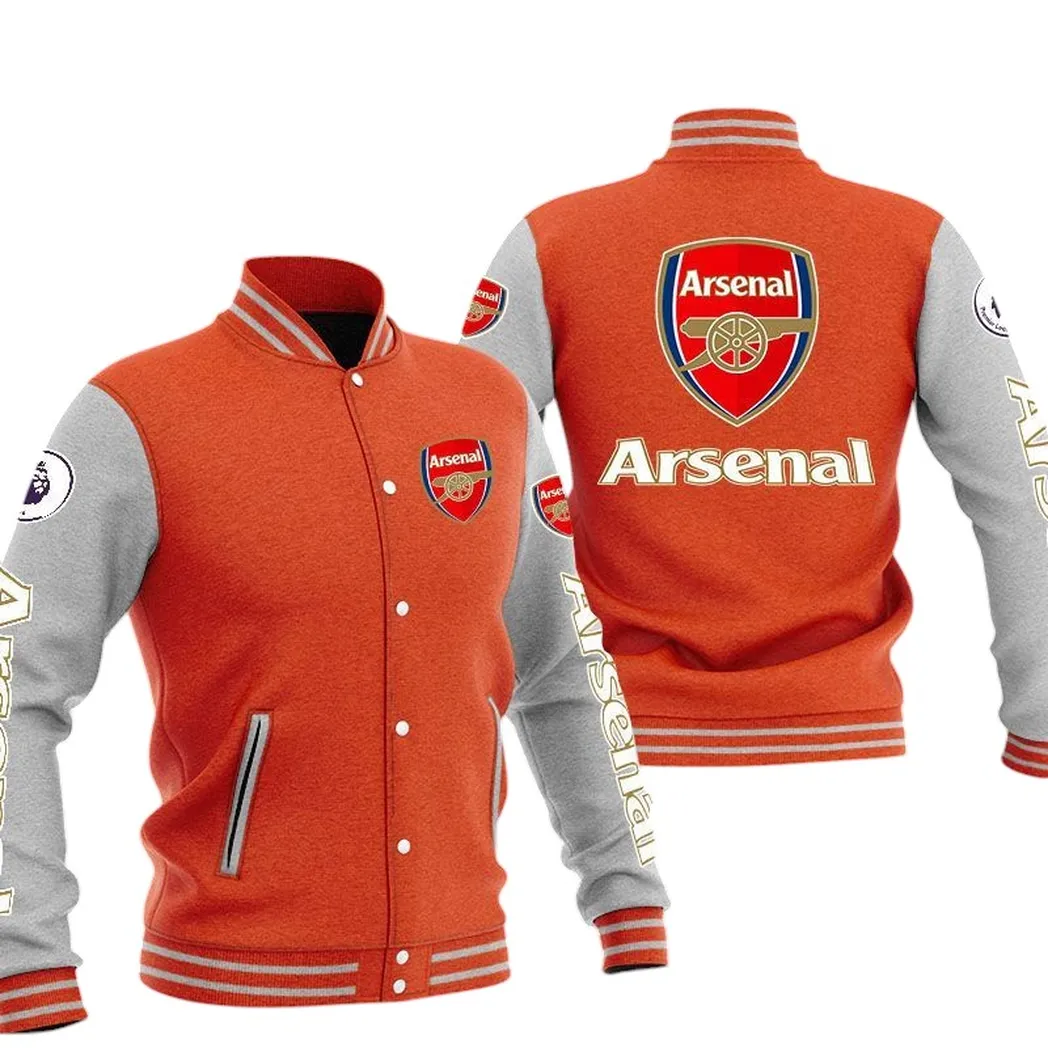 Arsenal  EPL Baseball Jacket SPO1320012, Gift For Fan Arsenal  - Orange