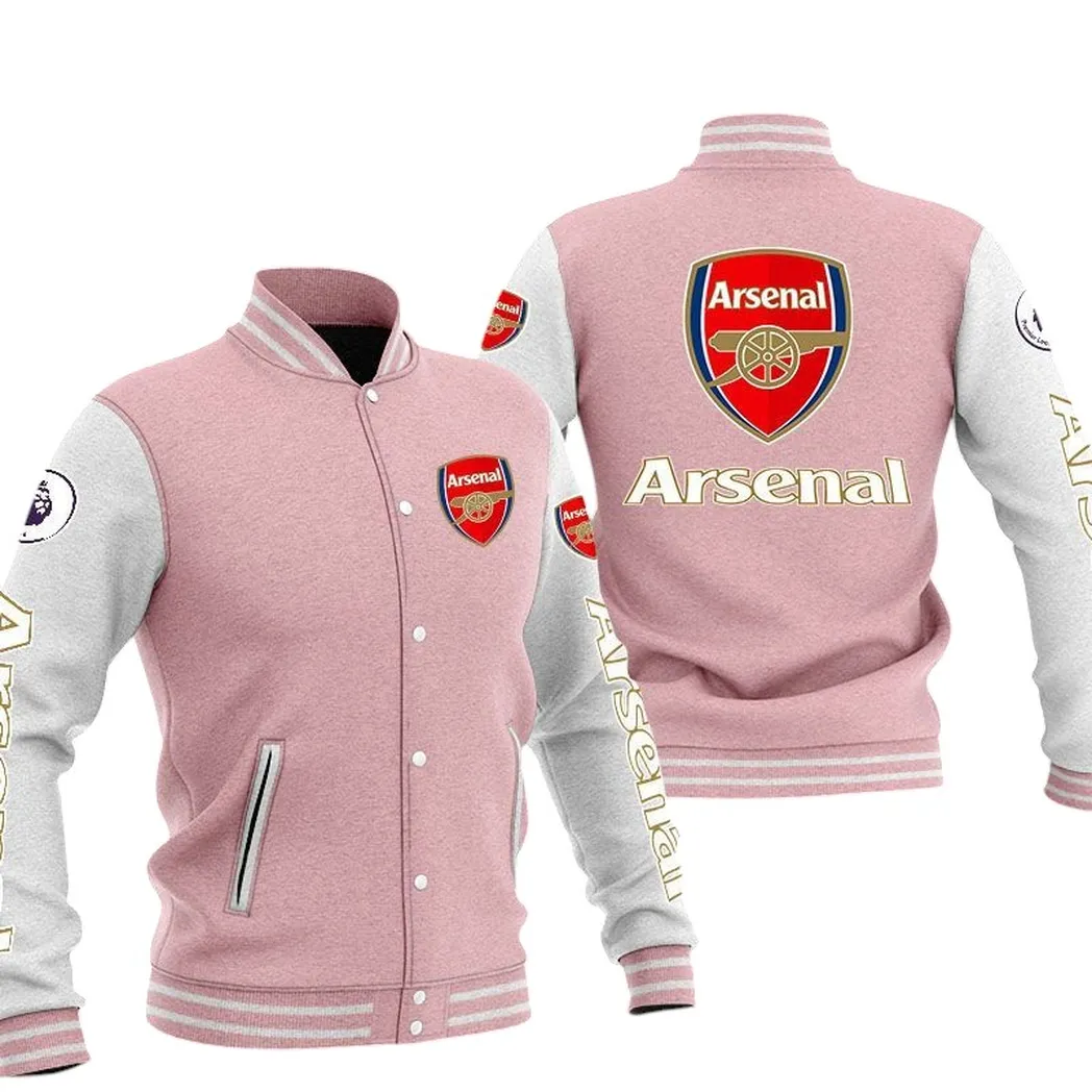Arsenal  EPL Baseball Jacket SPO1320012, Gift For Fan Arsenal  - Pink