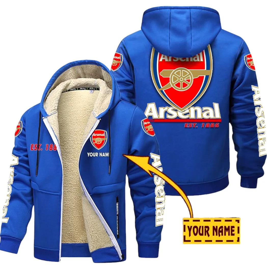 Arsenal EPL Lamb Fleece Thick Coat SPO0520006, Gift For Fan Arsenal - Blue
