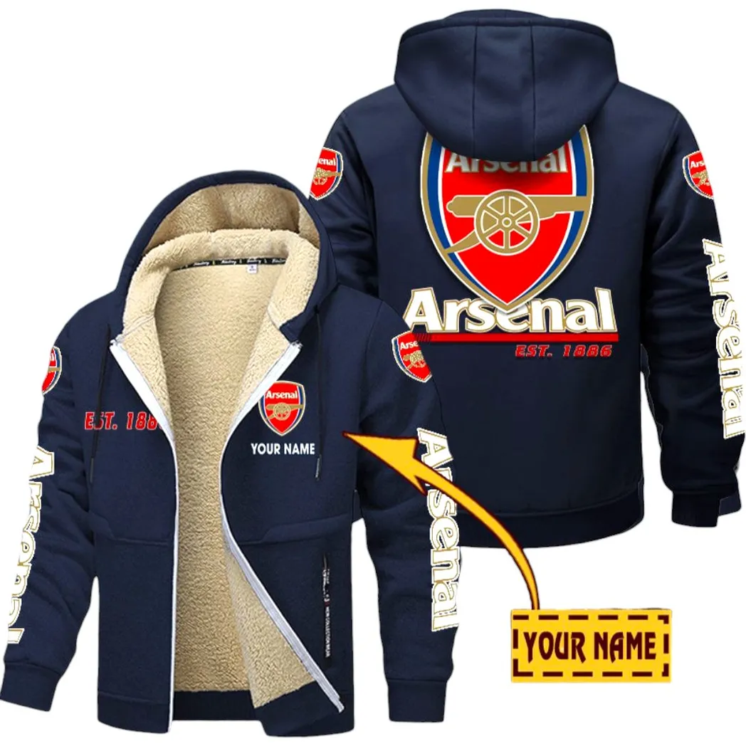 Arsenal EPL Lamb Fleece Thick Coat SPO0520006, Gift For Fan Arsenal - Navy