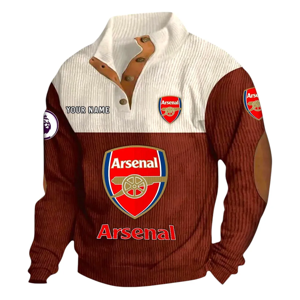 Arsenal EPL Stand Up Collar Base Shirt SPO0820001, Gift For Fan Arsenal - Burgundy