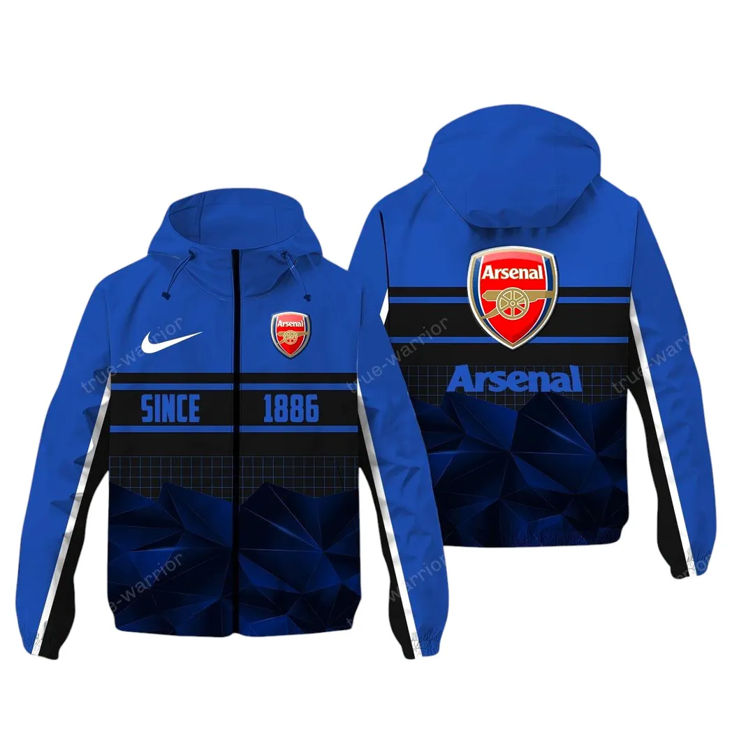 Arsenal EPL Windbreaker Jacket SPO0720001, Gift For Fan Arsenal - Blue