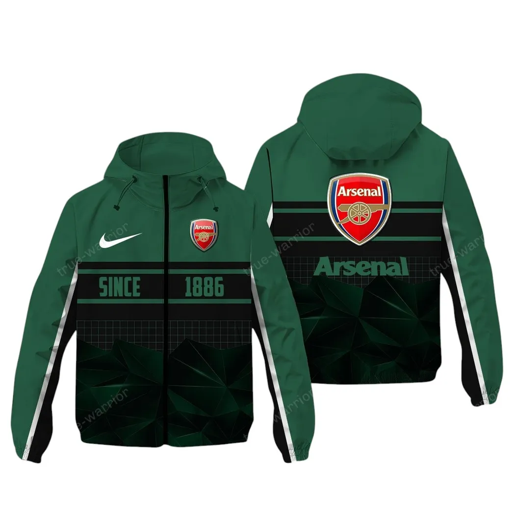 Arsenal EPL Windbreaker Jacket SPO0720001, Gift For Fan Arsenal - Green