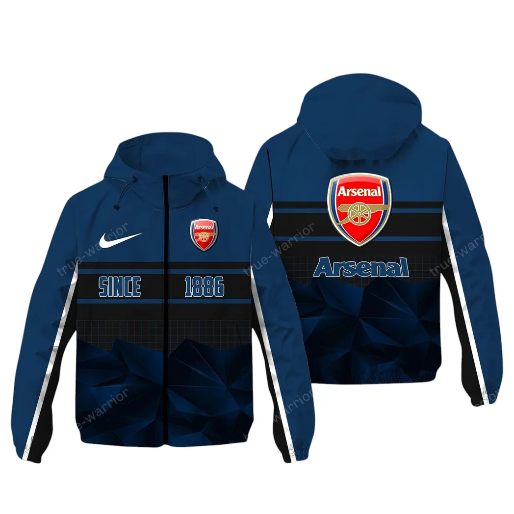 Arsenal EPL Windbreaker Jacket SPO0720001, Gift For Fan Arsenal - Navy