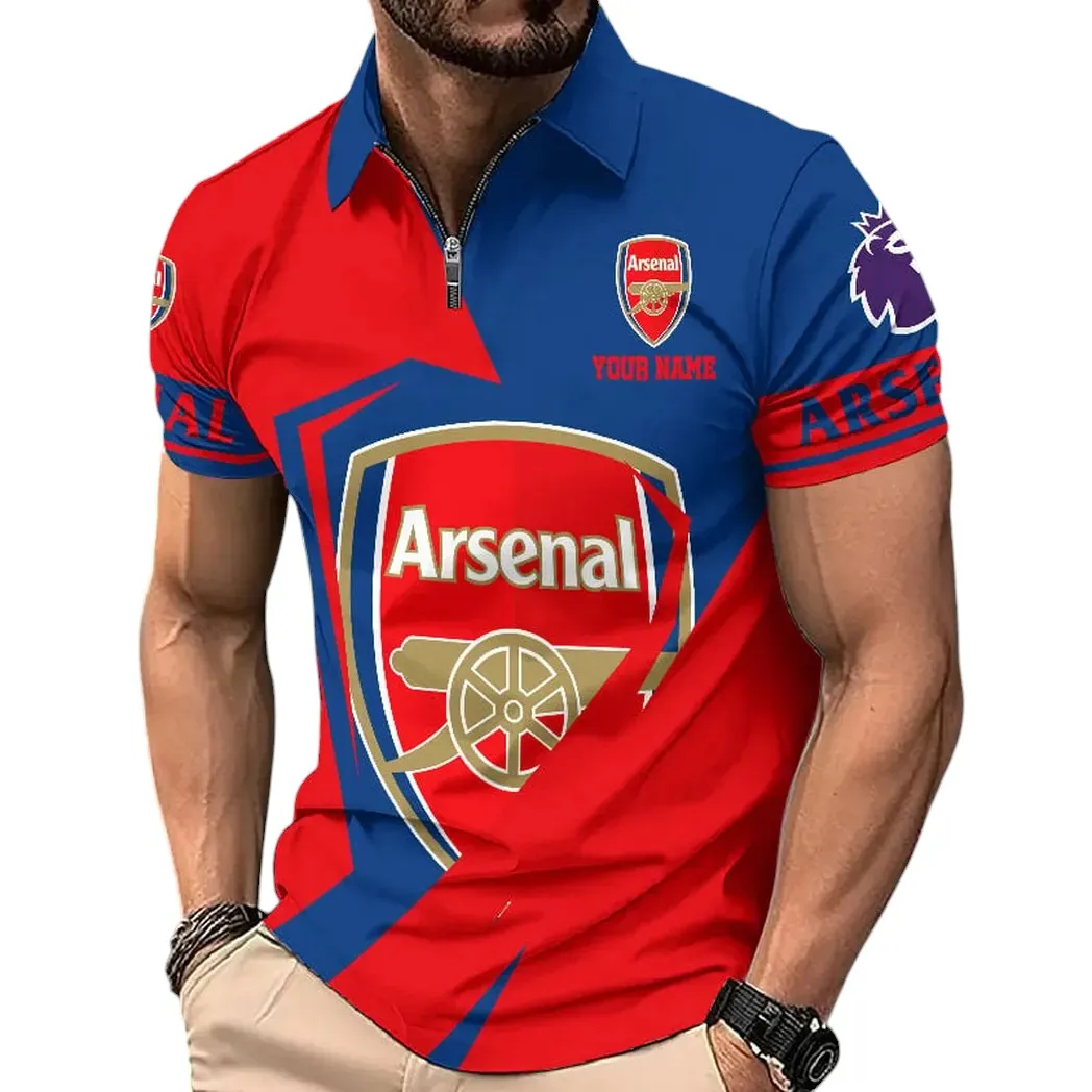 Arsenal EPL Zipper Polo Shirt SPO0713032, Gift For Fan Arsenal