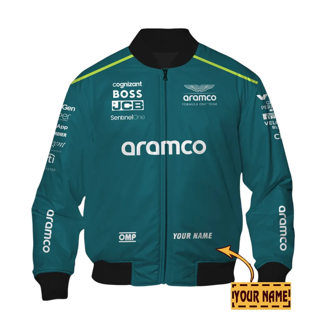 Aston Martin Cognizant Bomber Jacket, All Over Print Bomber Jacket Aston Martin Cognizant CAR41304142504