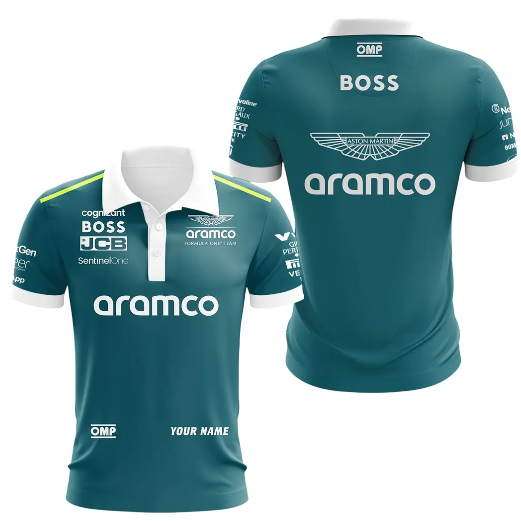 Aston Martin Cognizant Polo Shirt, All Over Print Polo Shirt Aston Martin Cognizant CAR41304142504