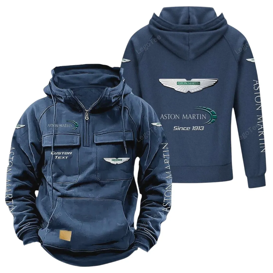 Aston Martin Tactical Quarter Zip Hoodie, Gift For Aston Martin Lovers, Gift For Him, Husband, Boyfriend - Dark Blue CAR96021425740-3
