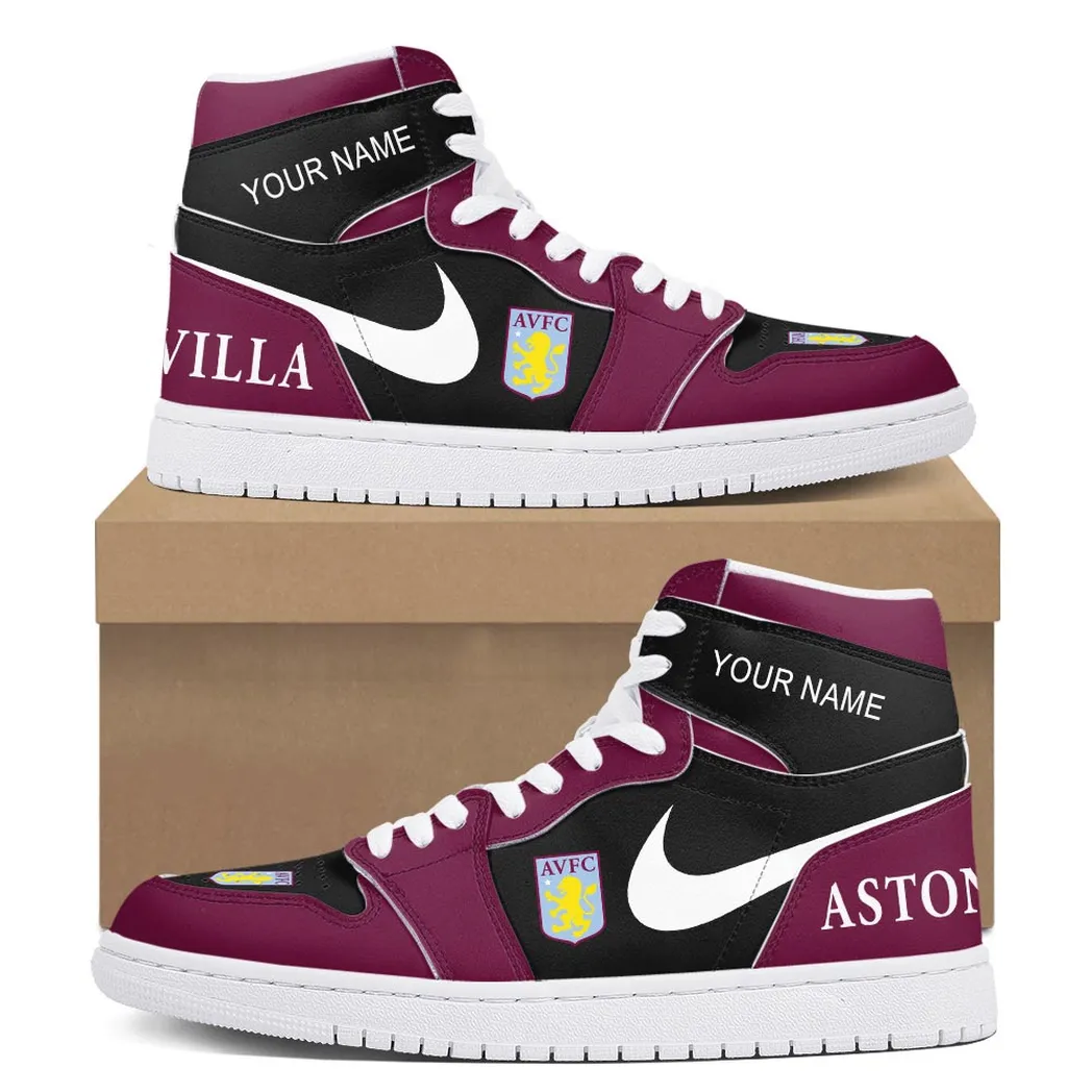 Aston Villa Air Jordan 1 High Sneakers, Nike Sneakers For Aston Villa Fans EPL16042525672
