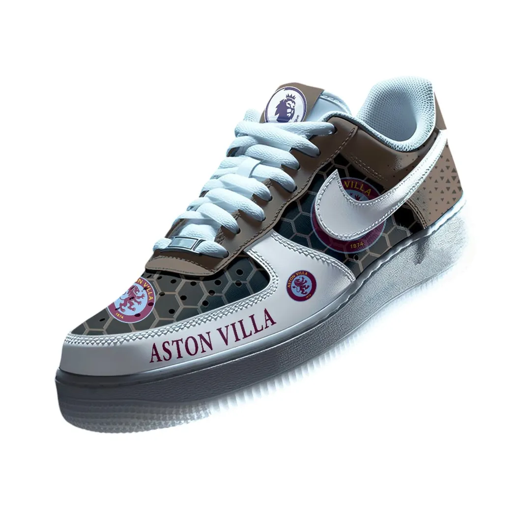 Aston Villa EPL Air Low-Top Sneakers SPO2020018, Gift For Fan Aston Villa - Brown