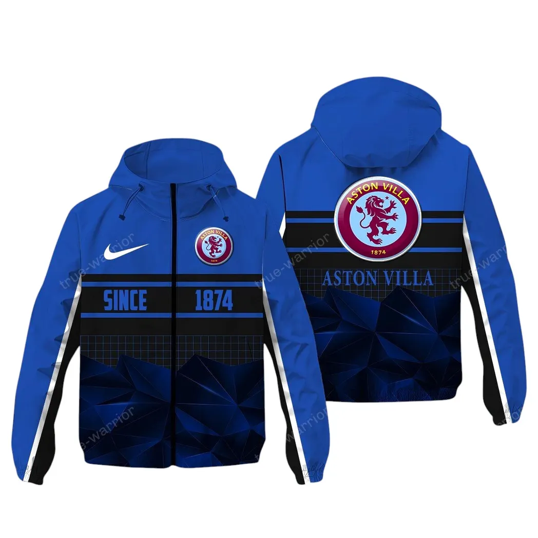 Aston Villa EPL Windbreaker Jacket SPO0720002, Gift For Fan Aston Villa - Blue