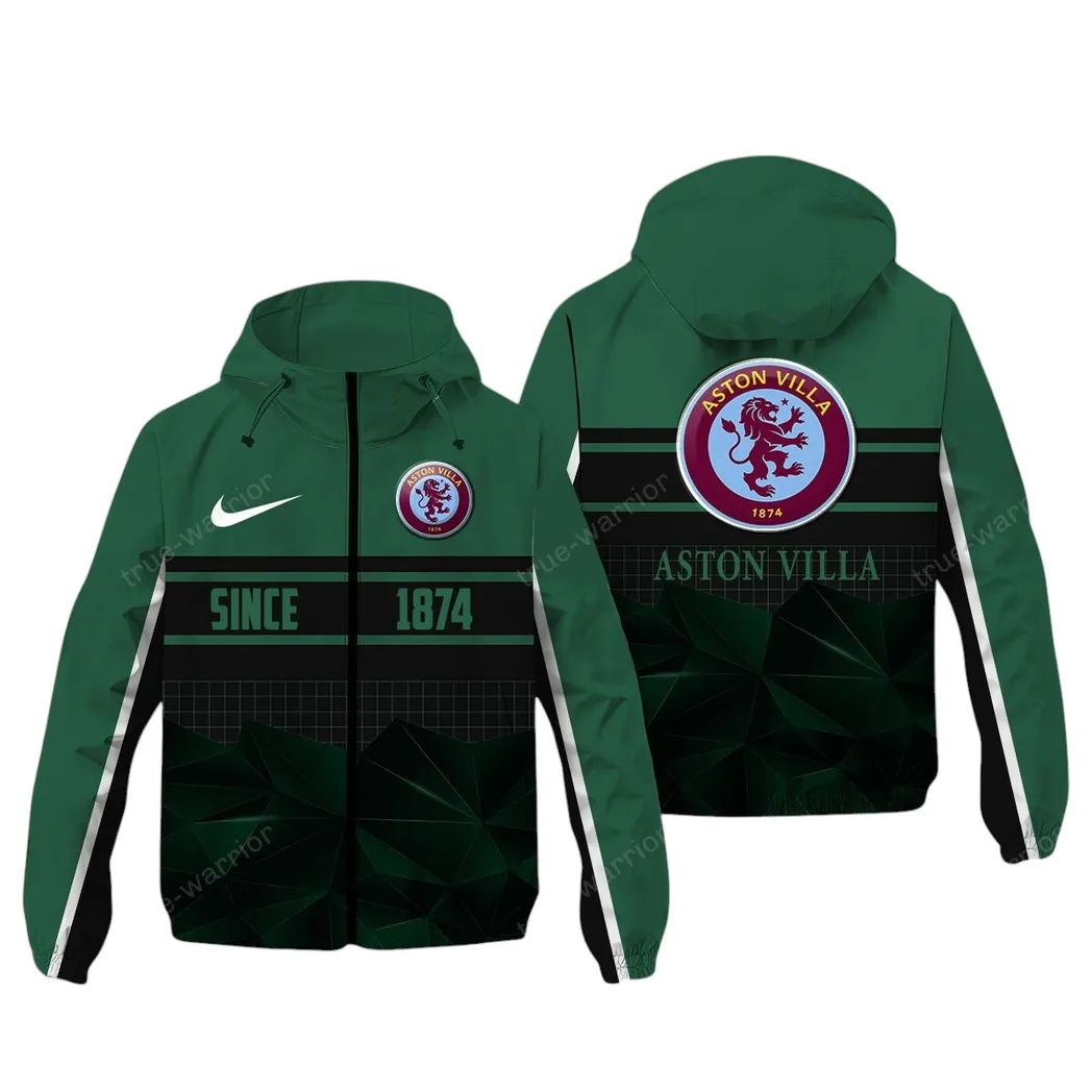 Aston Villa EPL Windbreaker Jacket SPO0720002, Gift For Fan Aston Villa - Green