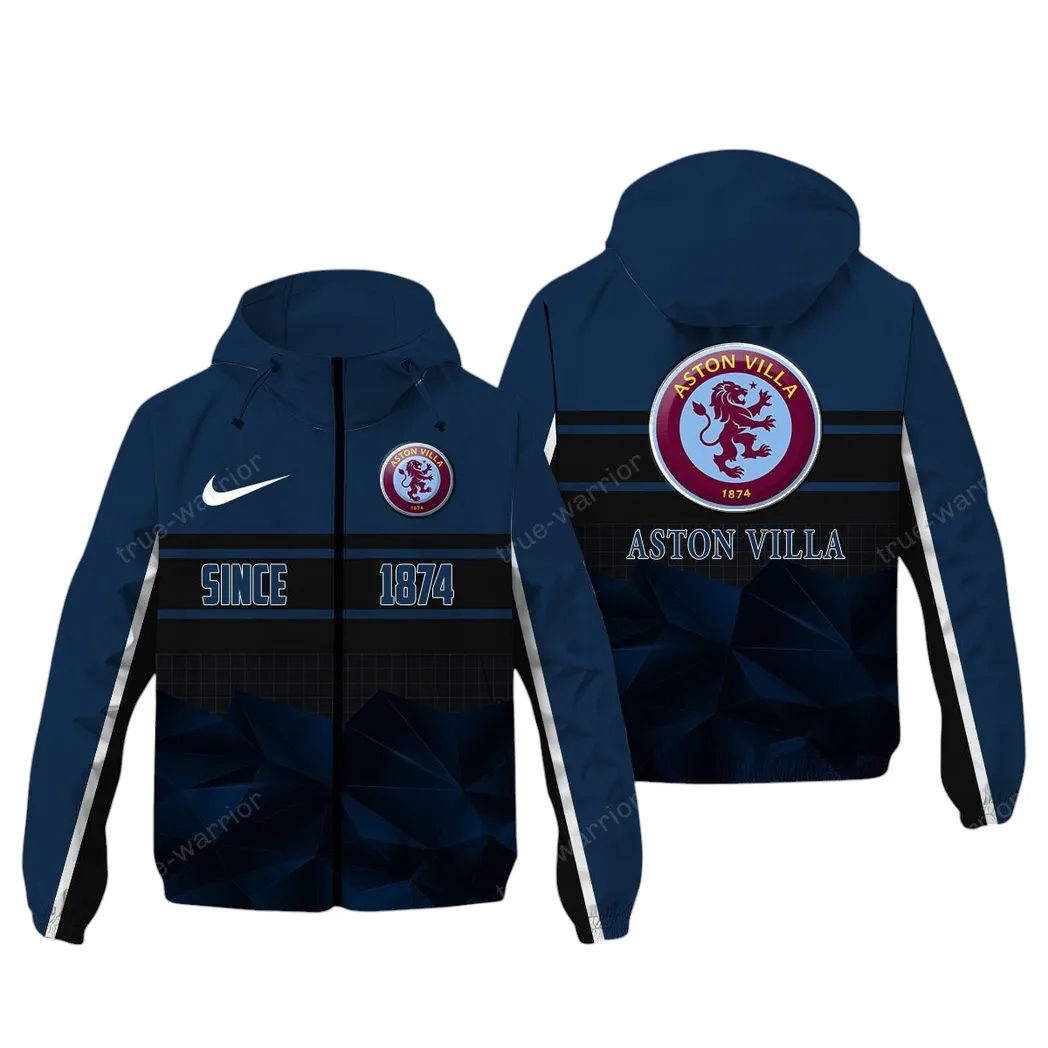 Aston Villa EPL Windbreaker Jacket SPO0720002, Gift For Fan Aston Villa - Navy