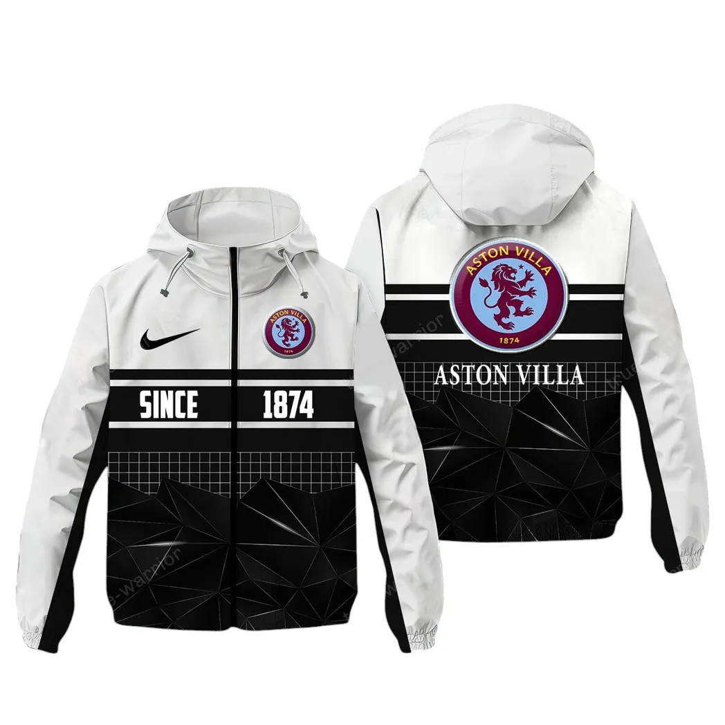 Aston Villa EPL Windbreaker Jacket SPO0720002, Gift For Fan Aston Villa - White