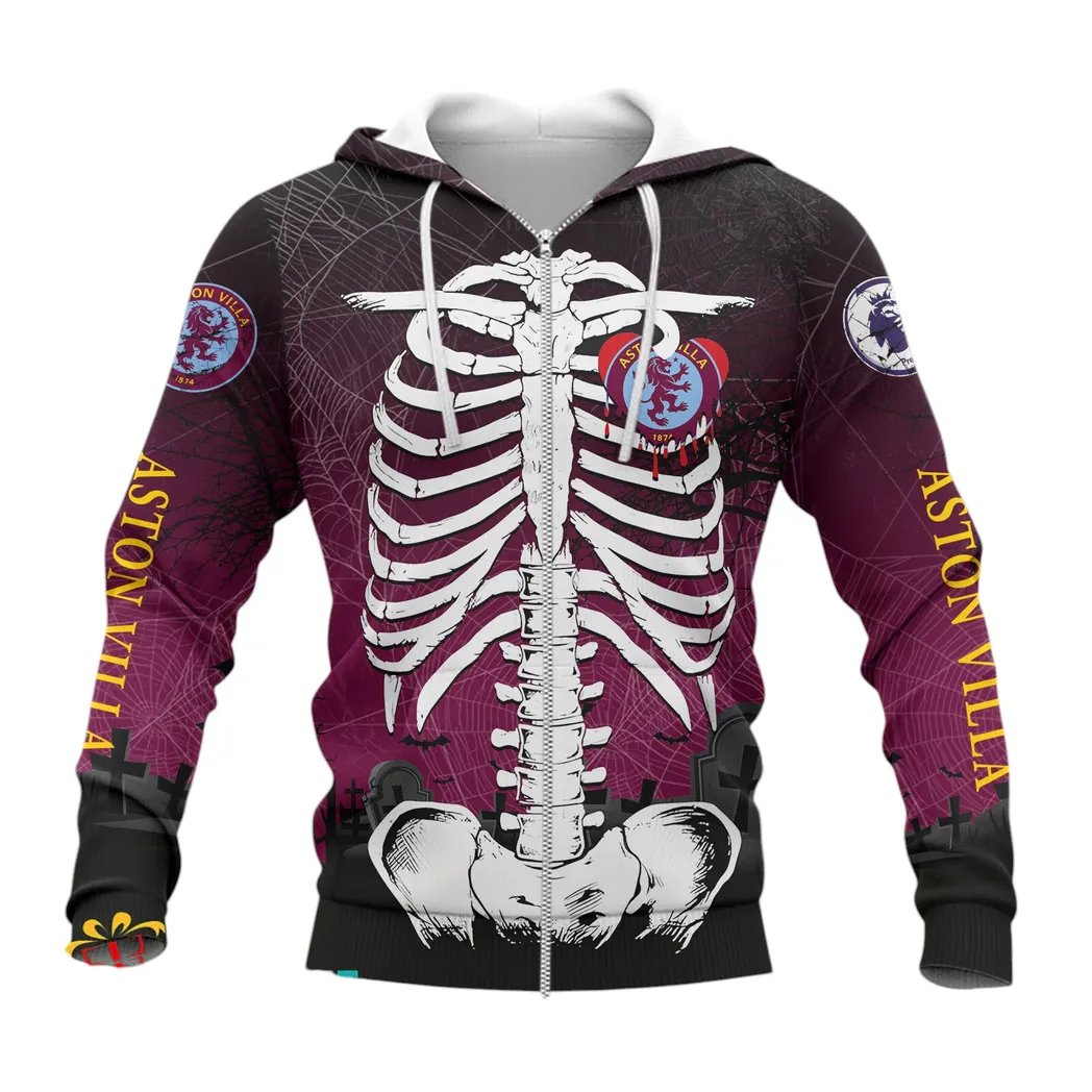 Aston Villa  EPL Zipper Hoodie SPO2119002, Gift For Fan Aston Villa -Zipper Hoodie