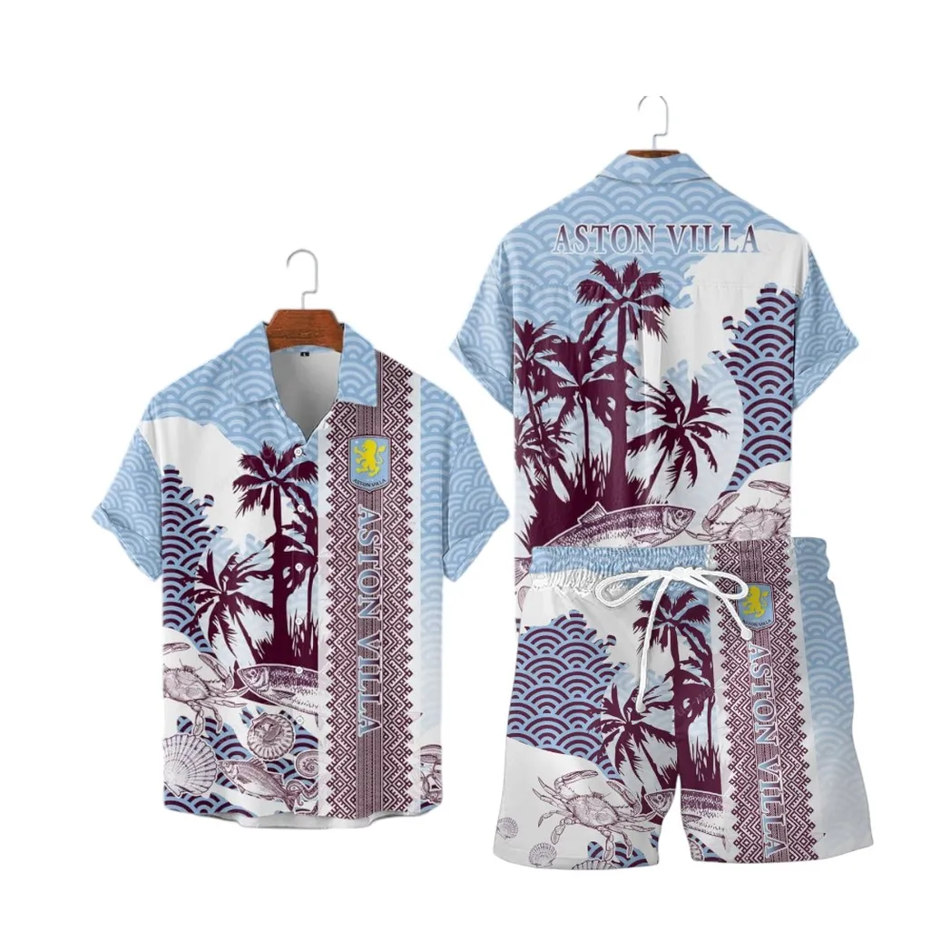 Aston Villa F.C Hawaiian Shirt Set For Men, All Over Print Hawaiian Shirt Set Aston Villa F.C EPL0104212519