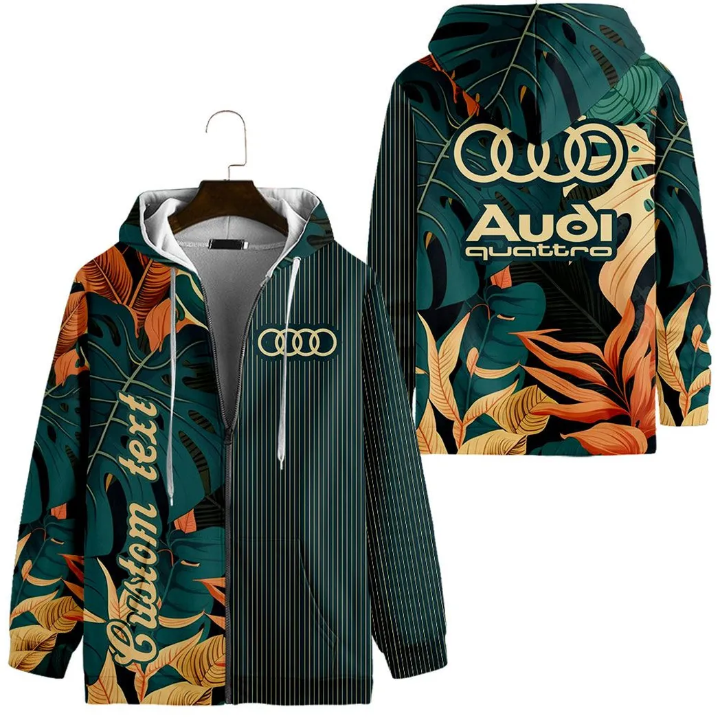 Audi Quattro Vintage Zip Hoodie Custom All Over Print CAR434041725231