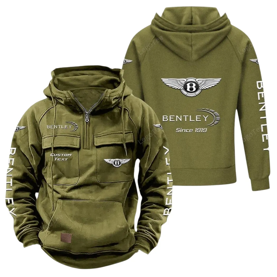 Bentley Tactical Quarter Zip Hoodie, Gift For Bentley Lovers, Gift For Him, Husband, Boyfriend - Army Green CAR96021425718-1