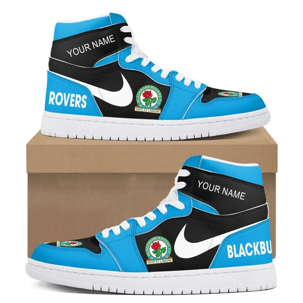 Blackburn Rovers Air Jordan 1 High Sneakers, Nike Sneakers For Blackburn Rovers Fans EPL16042525697