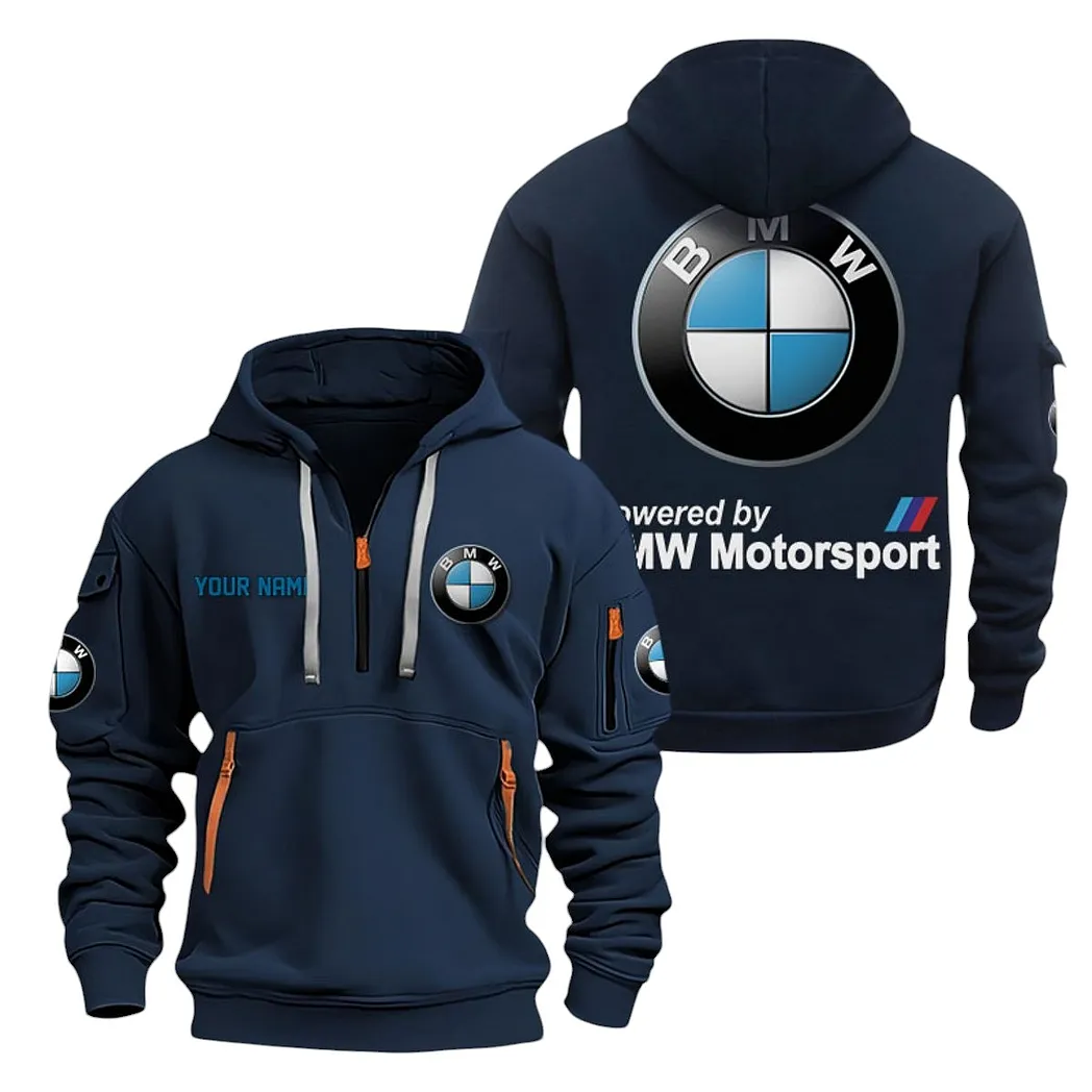 BMW Motorsport Half Zip Hoodie For Men, Gift For BMW Motorsport Lovers CAR20022125719 - Navy