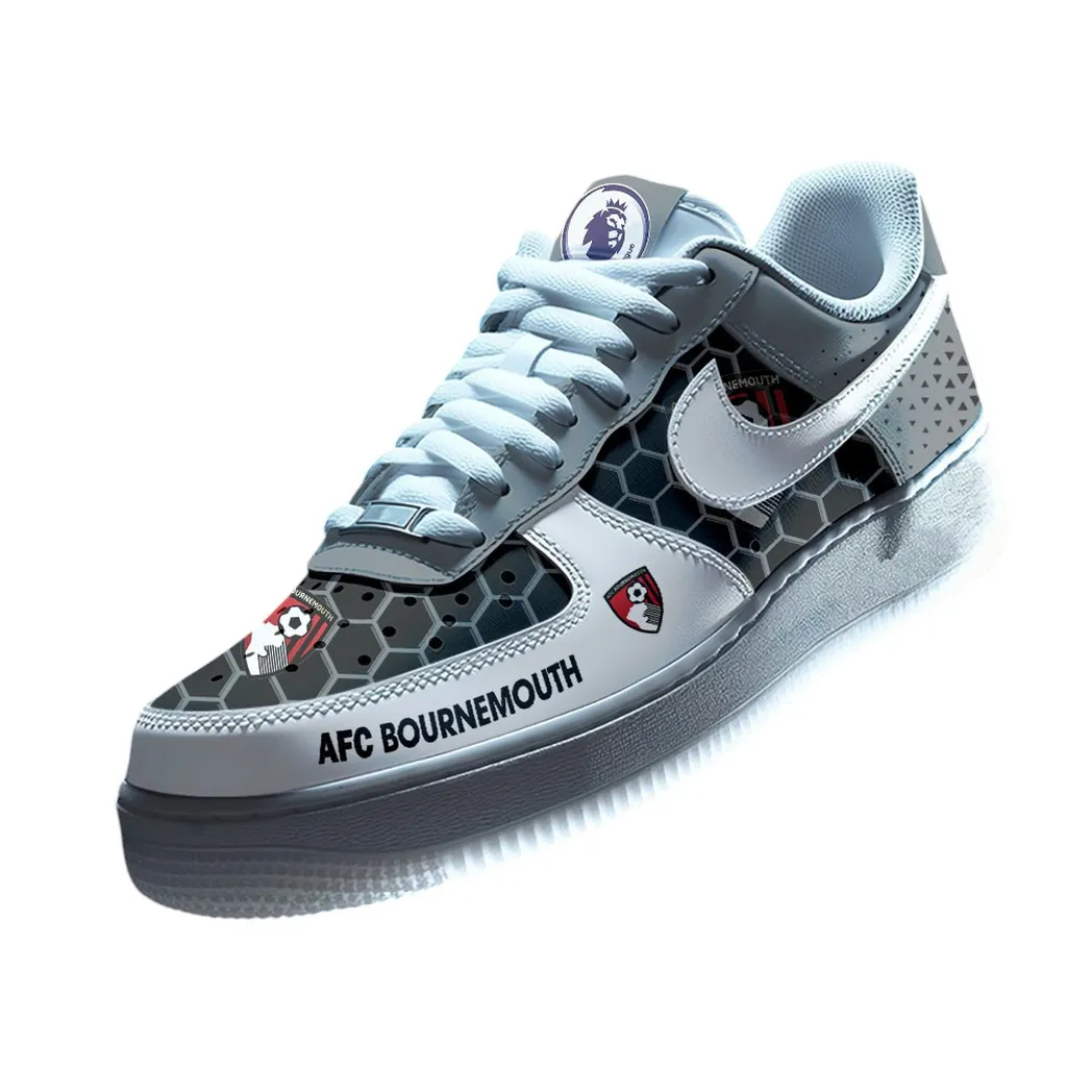 Bournemouth EPL Air Low-Top Sneakers SPO2020016, Gift For Fan Bournemouth - Gray