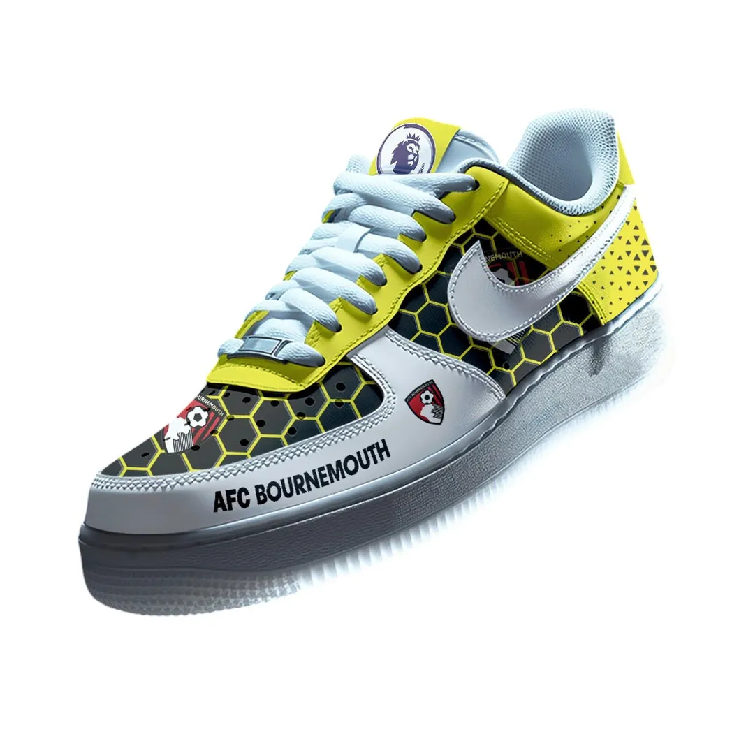 Bournemouth EPL Air Low-Top Sneakers SPO2020016, Gift For Fan Bournemouth - Yellow