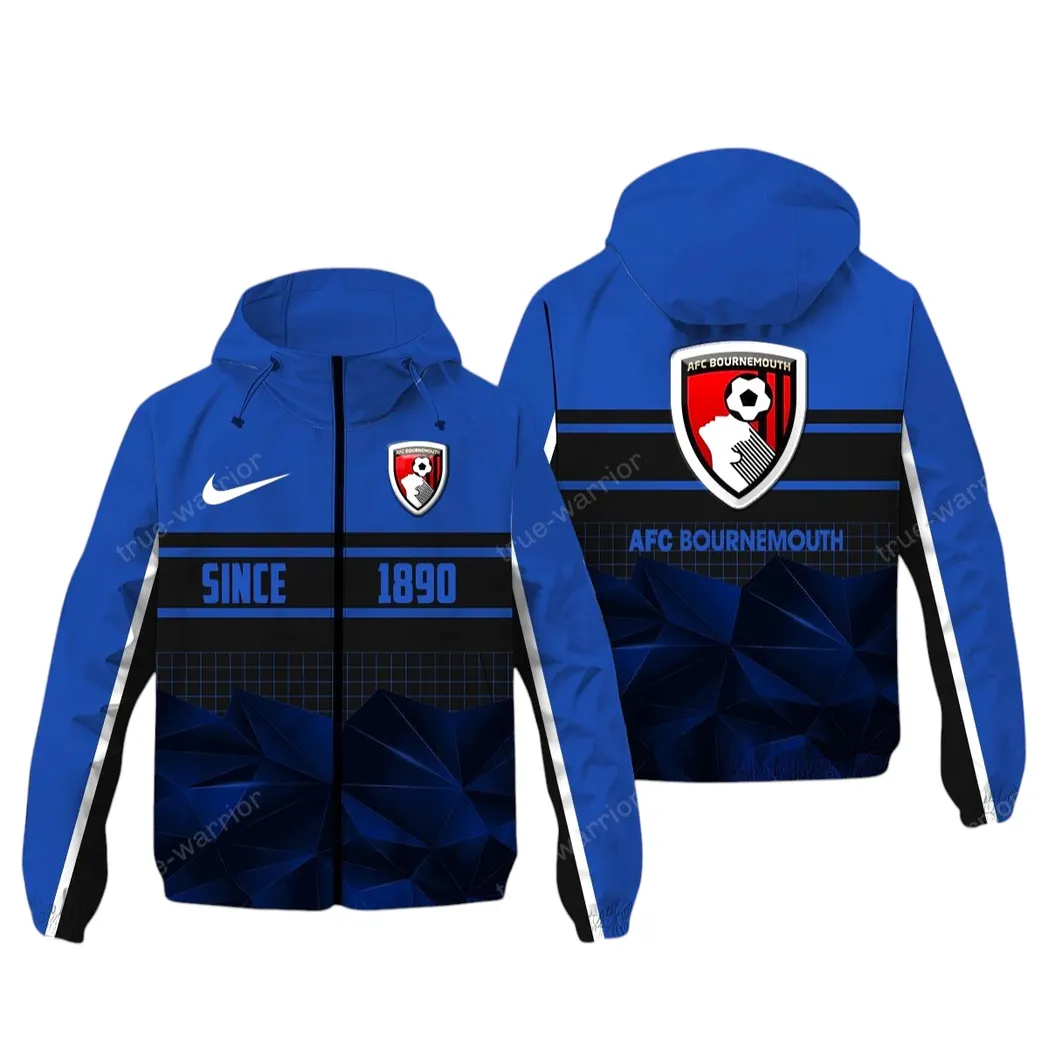 Bournemouth EPL Windbreaker Jacket SPO0720003, Gift For Fan Bournemouth - Blue