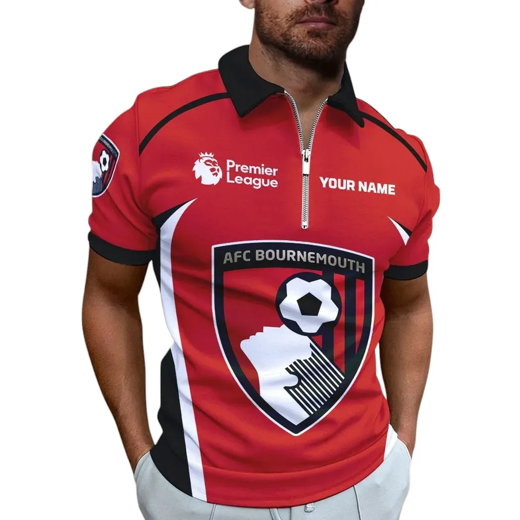 Bournemouth EPL Zipper Polo Shirt SPO0713006, Gift For Fan Bournemouth