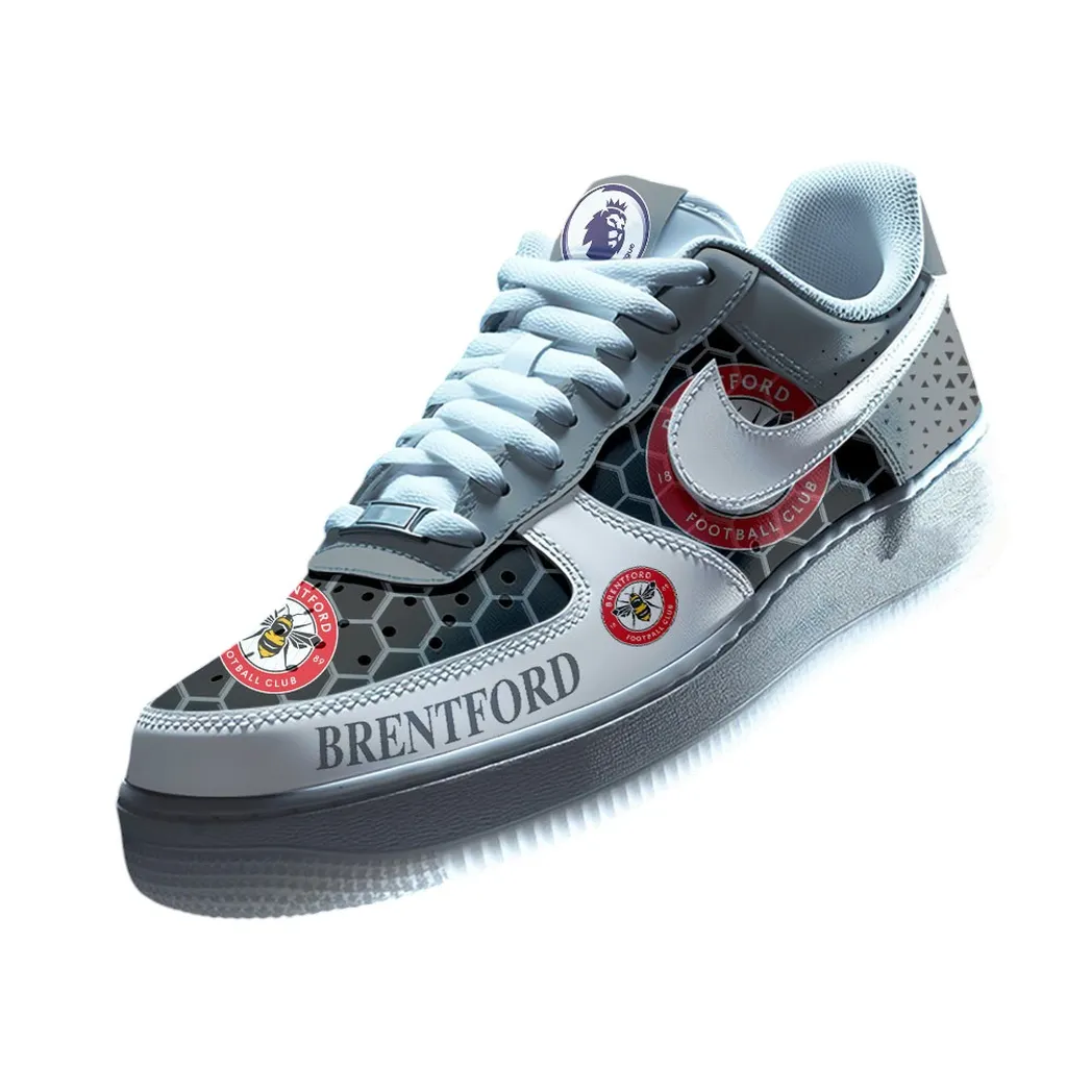 Brentford EPL Air Low-Top Sneakers SPO2020014, Gift For Fan Brentford - Gray