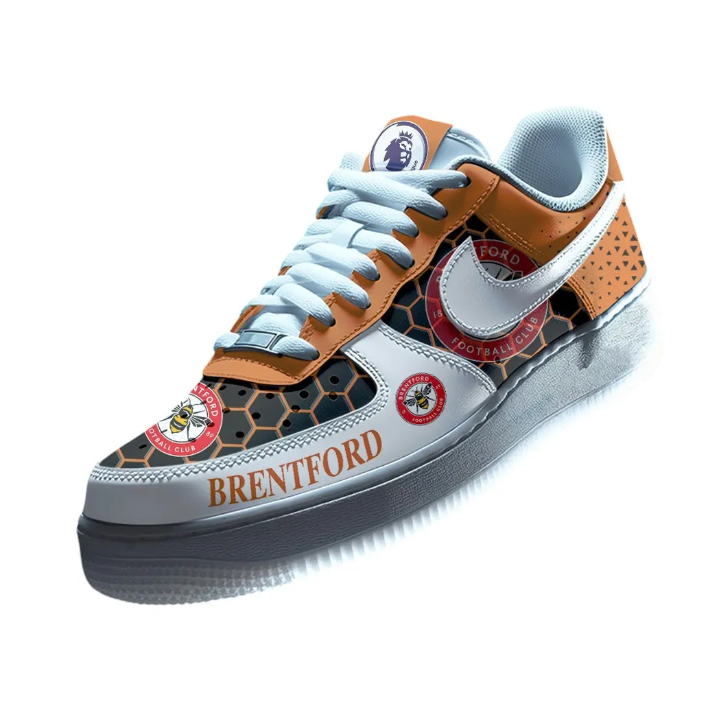 Brentford EPL Air Low-Top Sneakers SPO2020014, Gift For Fan Brentford - Orange