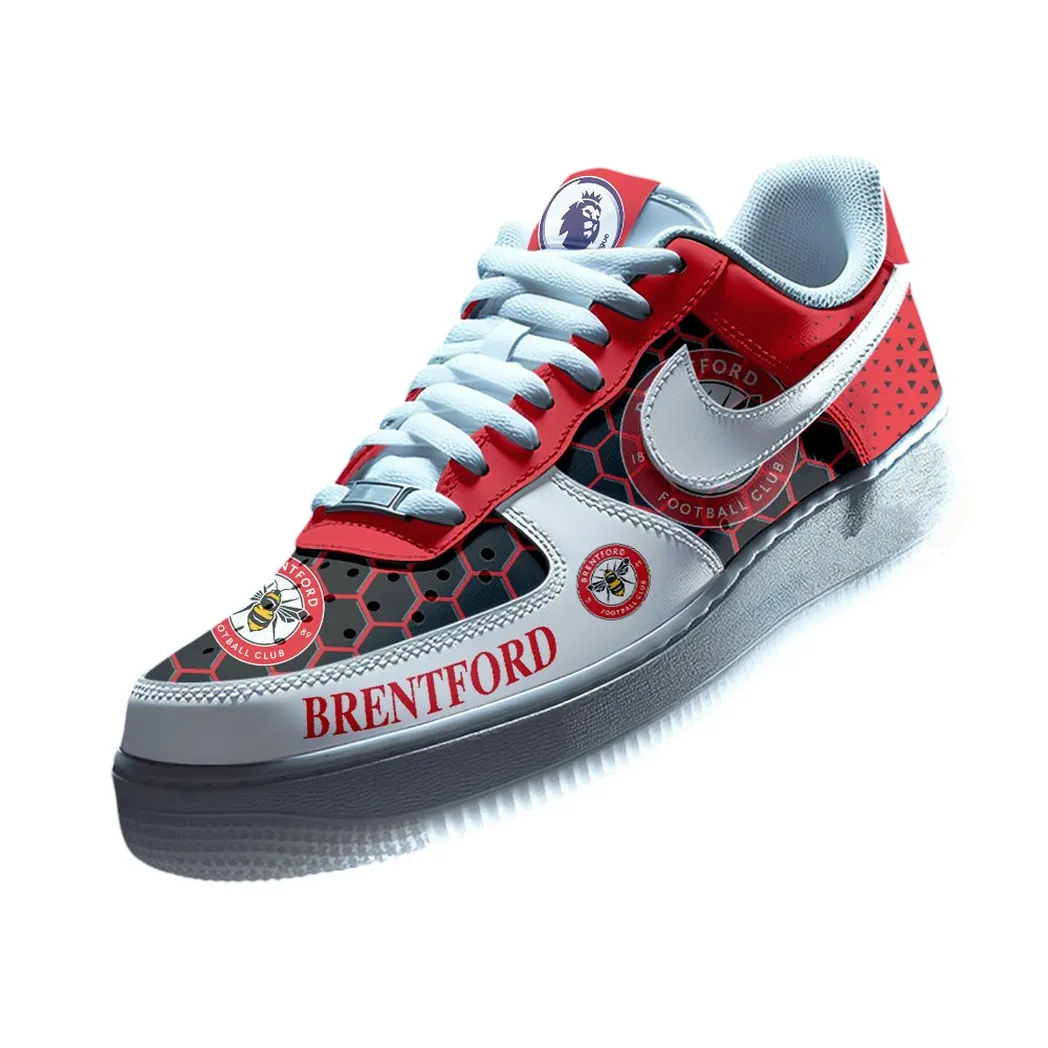Brentford EPL Air Low-Top Sneakers SPO2020014, Gift For Fan Brentford - Red