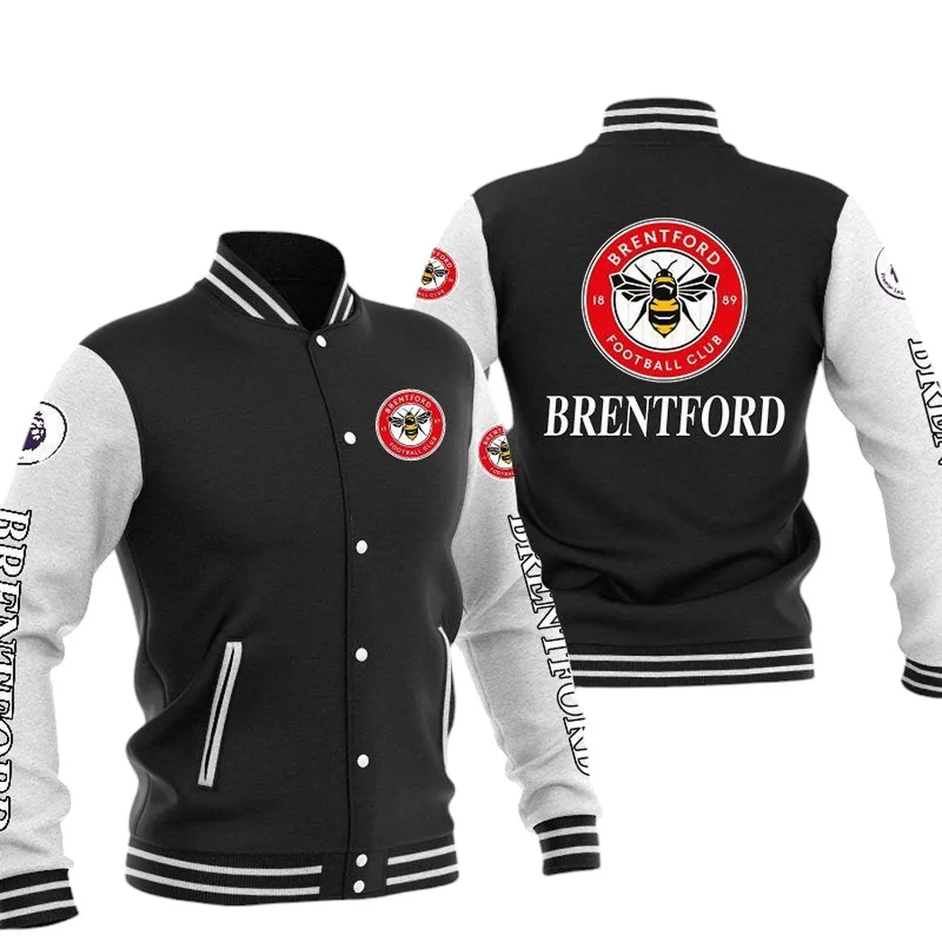 Brentford  EPL Baseball Jacket SPO1320013, Gift For Fan Brentford  - Black
