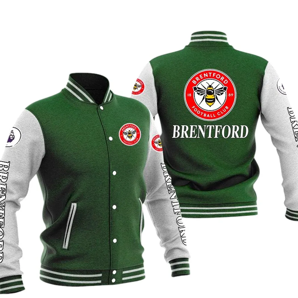 Brentford  EPL Baseball Jacket SPO1320013, Gift For Fan Brentford  - Green