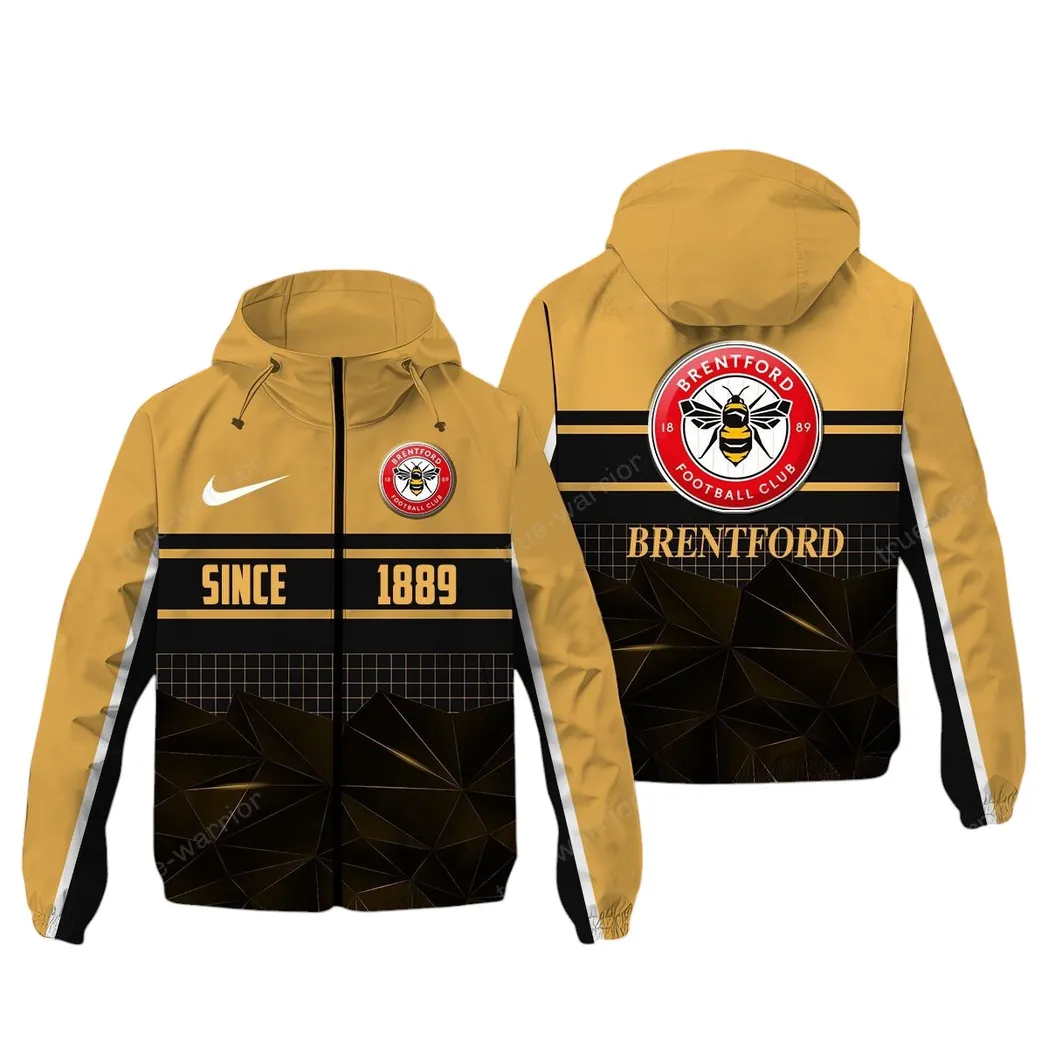 Brentford EPL Windbreaker Jacket SPO0720004, Gift For Fan Brentford - Khaki