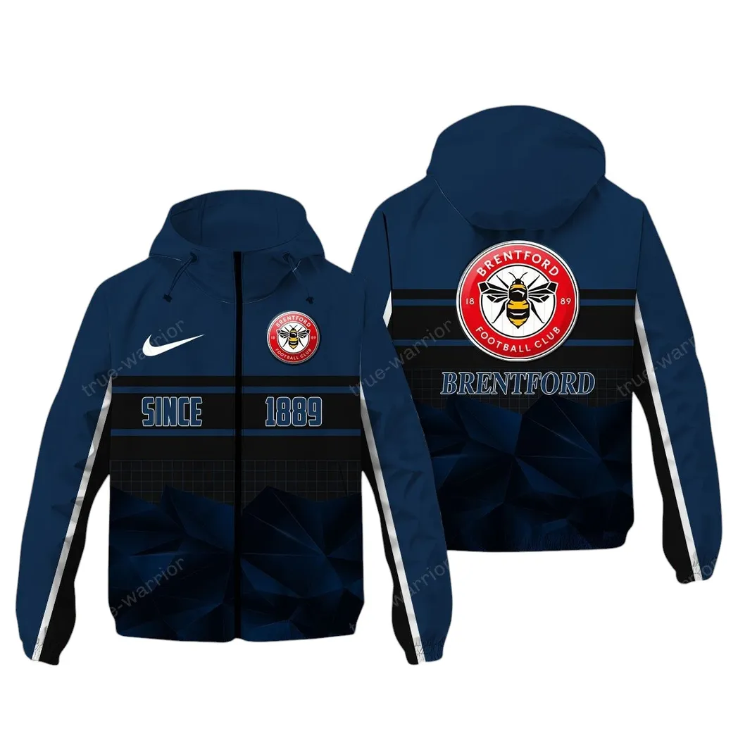 Brentford EPL Windbreaker Jacket SPO0720004, Gift For Fan Brentford - Navy