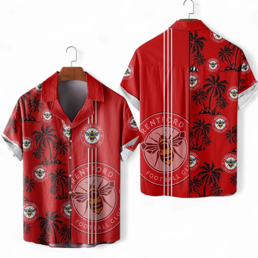 Brentford Hawaiian Shirt For Men, All Over Print Hawaiian Shirt Brentford EPL1804232515