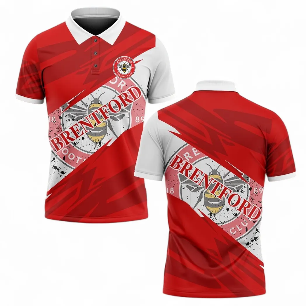 Brentford Polo Shirt, All Over Print Polo Shirt Brentford EPL2104232536