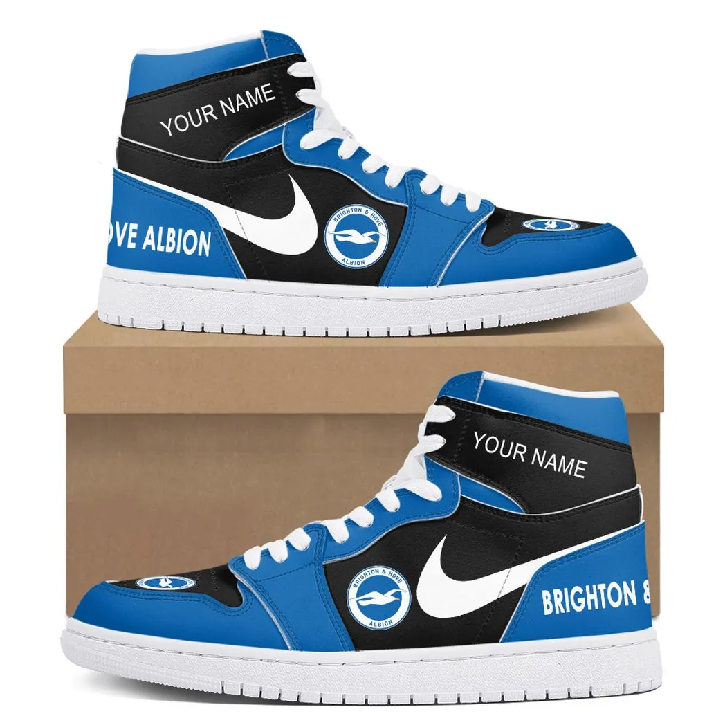 Brighton Air Jordan 1 High Sneakers, Nike Sneakers For Brighton Fans EPL16042525674