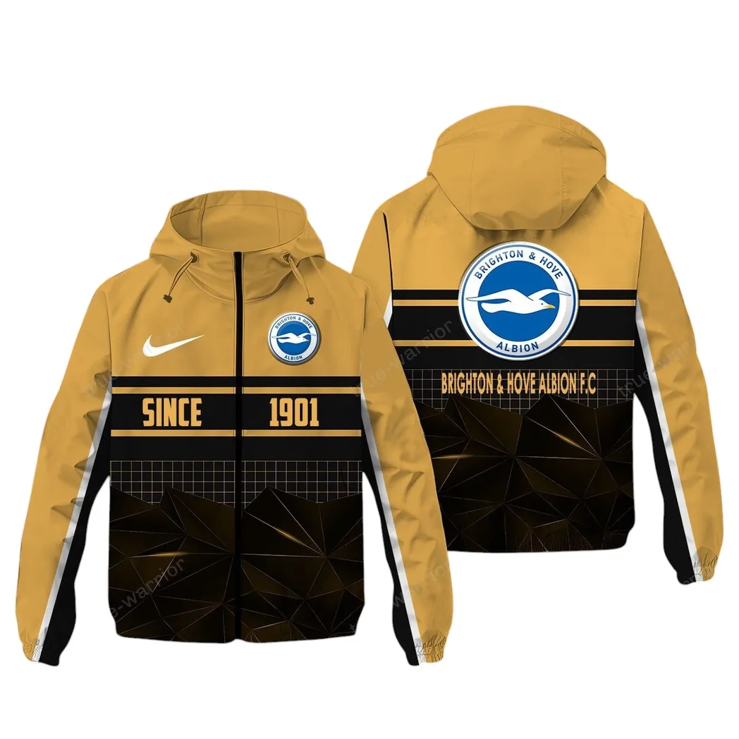 Brighton EPL Windbreaker Jacket SPO0720005, Gift For Fan Brighton - Khaki